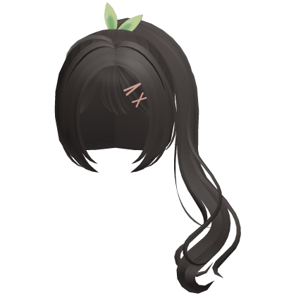 dark ash silly leaf side swirly ponytail