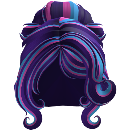 Purple Hair Bun W/Pink & Blue Strips Roblox item