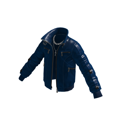 Hooded Bomber Jacket w/ Sleeve Straps (Navy)
