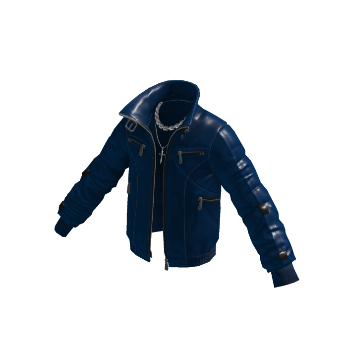 Hooded Bomber Jacket w/ Sleeve Straps (Navy)