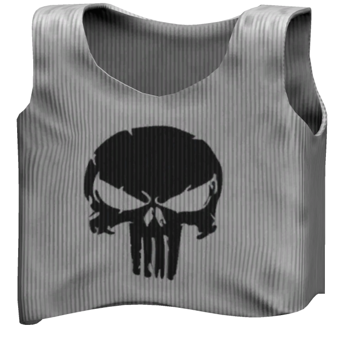 White Skull Grunge Tank Top 1.0