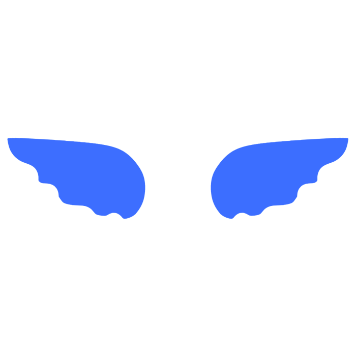 ♡ Cute Simple Sticker Angel Wings in Dark Blue