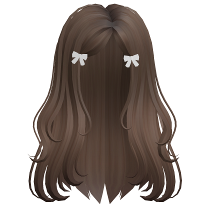 Cute Bow Hair Brown Roblox item