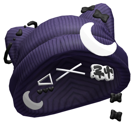 Spooky Moons Halloween Beanie w/ Hairclips
