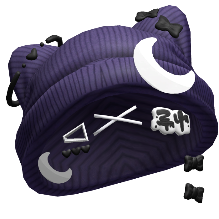 Spooky Moons Halloween Beanie w/ Hairclips