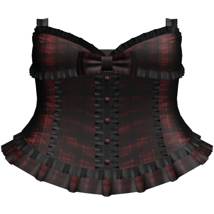 cute gothic plaid babydoll dress in red