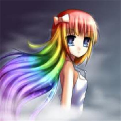 Anime Rainbow Haired Girl Roblox decal