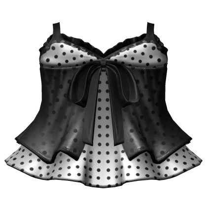 ┊♰ ꒱ gothic laced polka dot layered dress ꒰black꒱