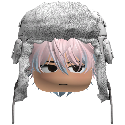Messy Phantom Hair W/ Y2K Ushanka (Blue n Pink) Roblox item