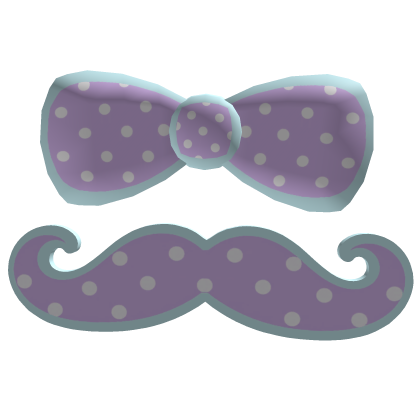 ♡ : purple & blue polka mustache hairclip