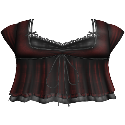 pretty gothic ruffled blouse w tank top red 2