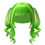 Green Curly Pigtails