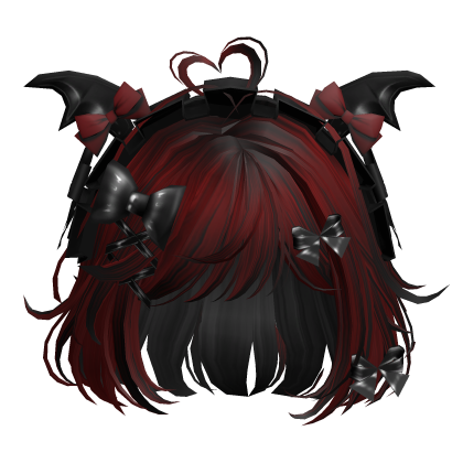 Goth Bob w/Maid Headband (Red&Black)