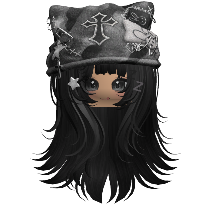 Black Cross Beret Emo Girl Hair