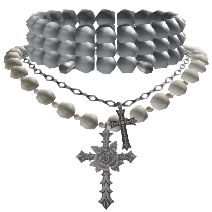 Diamond Pearl Jesus Cross Necklace Choker