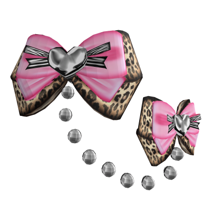Gyaru Leopard Zebra Harajuku Pearly Bow Roblox item