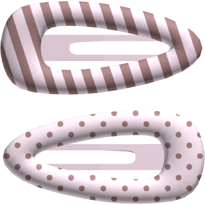 ♡ : cutesy pink & brown hairclips hair clips 