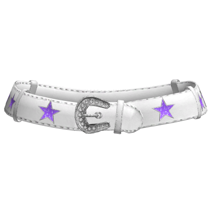 Star Y2K Mcbling White Low Belt In Purple