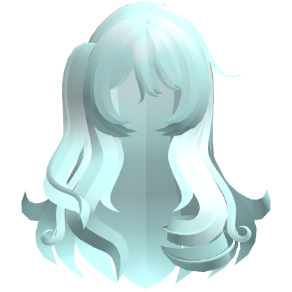 long fluffy swirly messy princess hair teal Roblox item