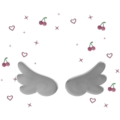 Angel Wings with Cherry Hearts Aura