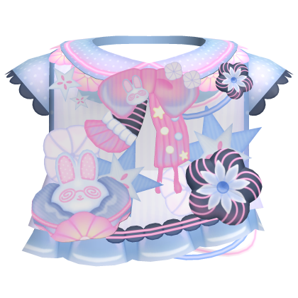 ♡ Kawaii pastel baby doll pink purple bunny shirt Roblox item