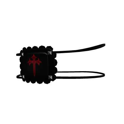 Black Cute Studded Red Cross Eyepatch low