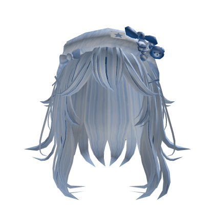 Cute Kawaii Bear Beanie Blue Hair Roblox item