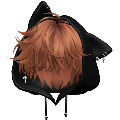 Ginger Messy Hair with Cat Hoodie