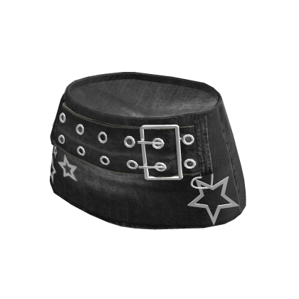 Y2K Grunge mini skirt in black denim with star thumbnail
