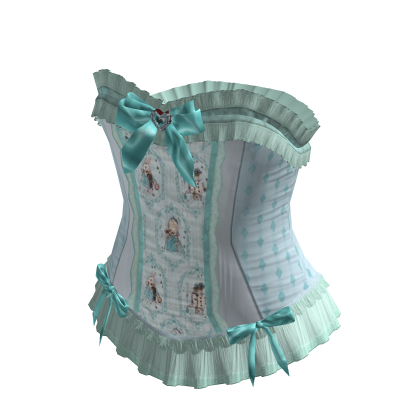 Bow Lace Trim Corset Top (Mint)