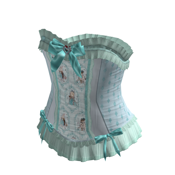 Bow Lace Trim Corset Top (Mint)