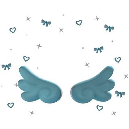 Blue Angel Wings and Cute Bows Aura Roblox item