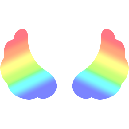 ♡ Cute Flared Glowing Angel Wings in Rainbow