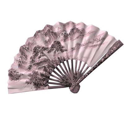Light Pink Japanese Hand Fan Maximalism Tradition