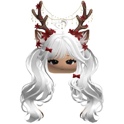 Ethereal Christmas Fairy Fawn Pigtails w/ Antlers