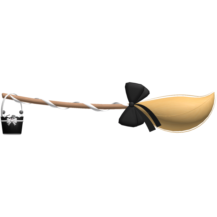 ✙ | cutesy floating black halloween witch broom