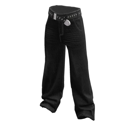 Y2K Faded Black baggy Jeans w Rhinestone Belt | Roblox Item