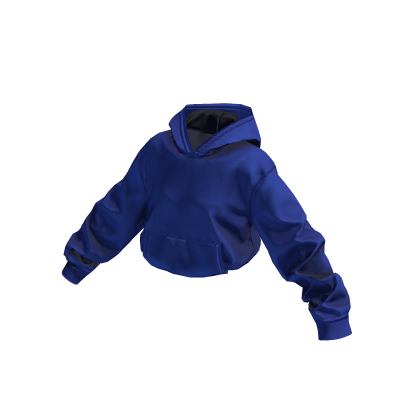 Oversize Crop Hoodie (Blue) thumbnail
