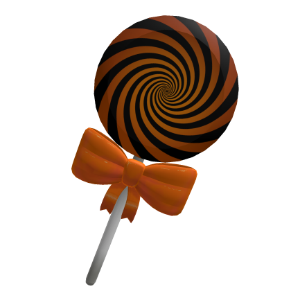 Halloween Orange Spiral Lollipop w/ Orange Bow