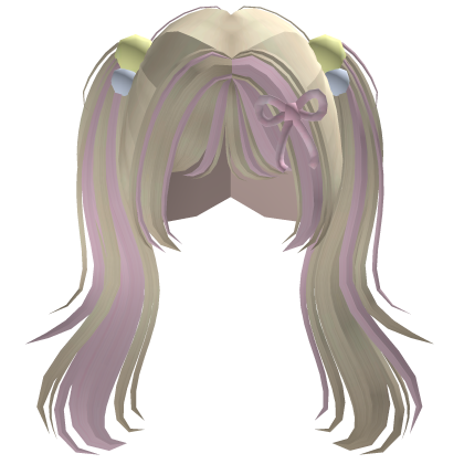 ♡ : Softie pink blonde hair w/ribbon Roblox item
