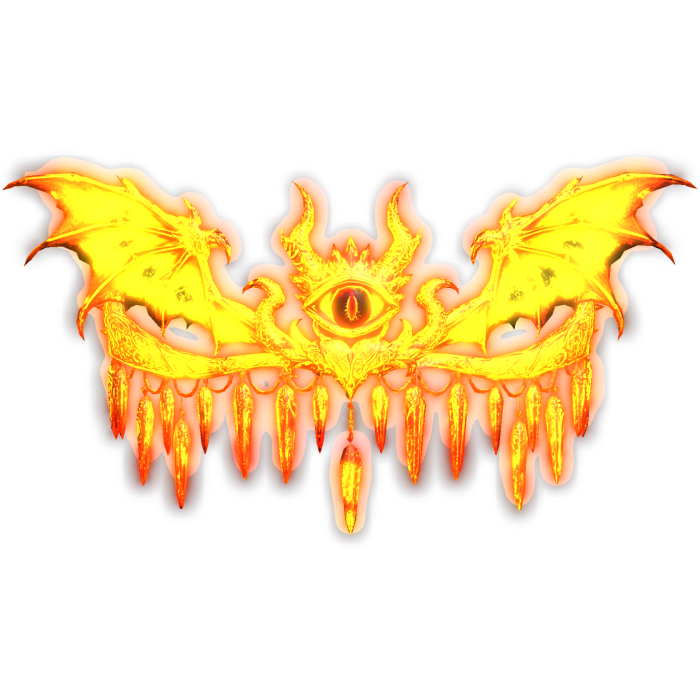 Glowing Demon Eye Crown (Gold Red) - Emissive