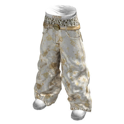 Christmas Beige Saggy Skull Boxer Jeans