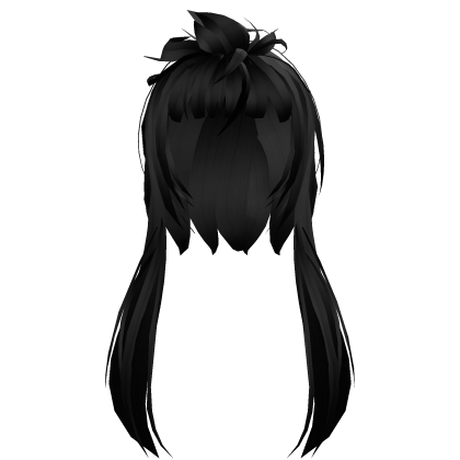 y2k black messy shaggy short bob Roblox item