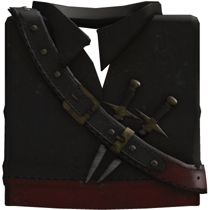 Distressed Pirate Polo W/ CrossBody Daggers Black Roblox item