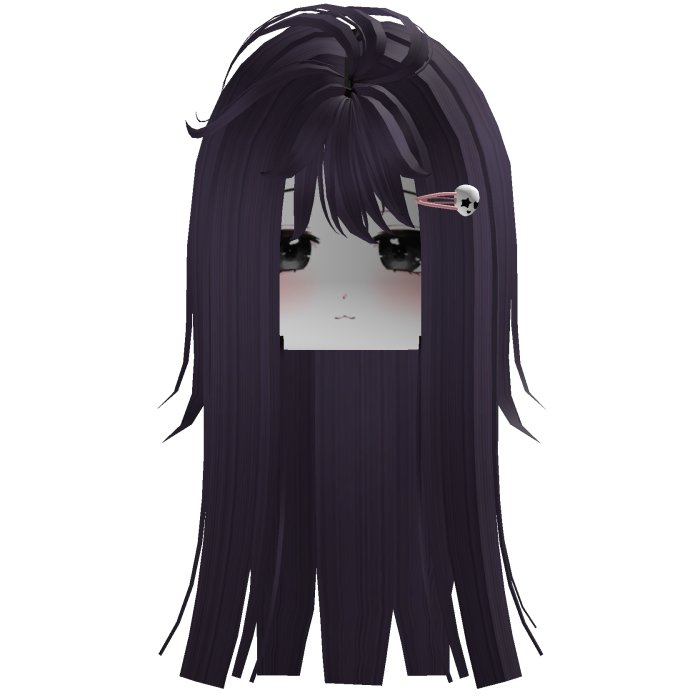 Purple Cute Girl Hair With Face