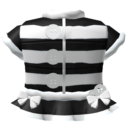 kawaii cute black white button winter jacket Roblox item