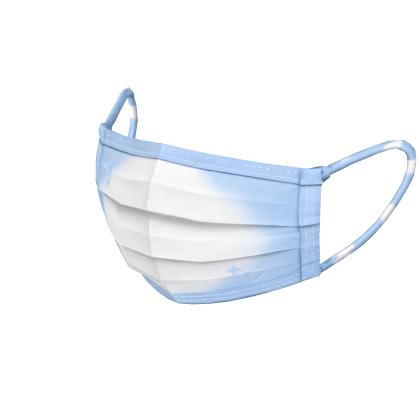 Pastel Blue Surgical Mask with Hearts