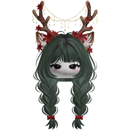 Ethereal Christmas Fairy Fawn Braids w/ Antlers