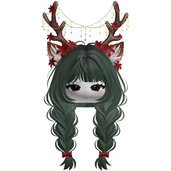 Ethereal Christmas Fairy Fawn Braids w/ Antlers