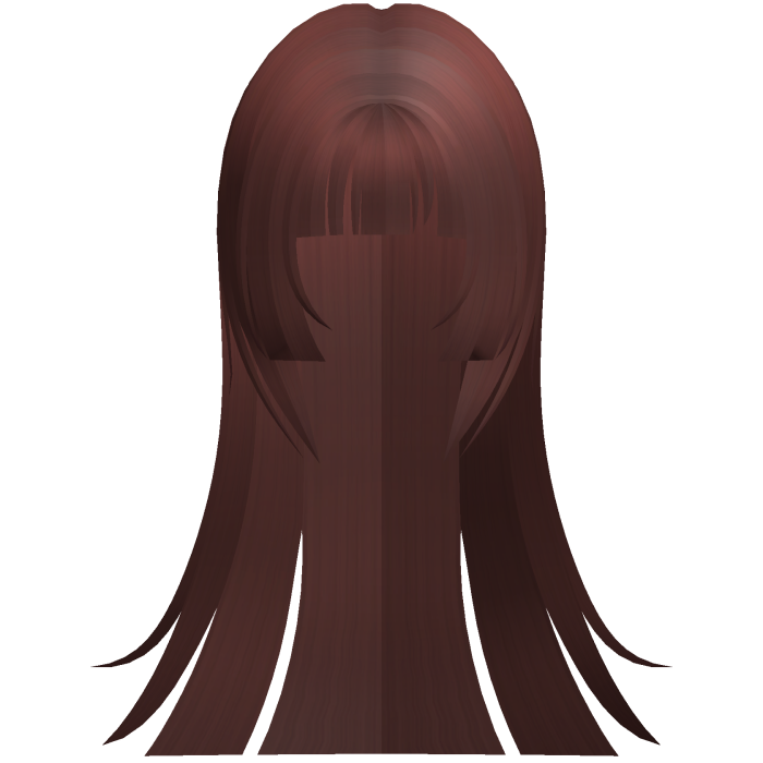 red cute hime straight cut long hair